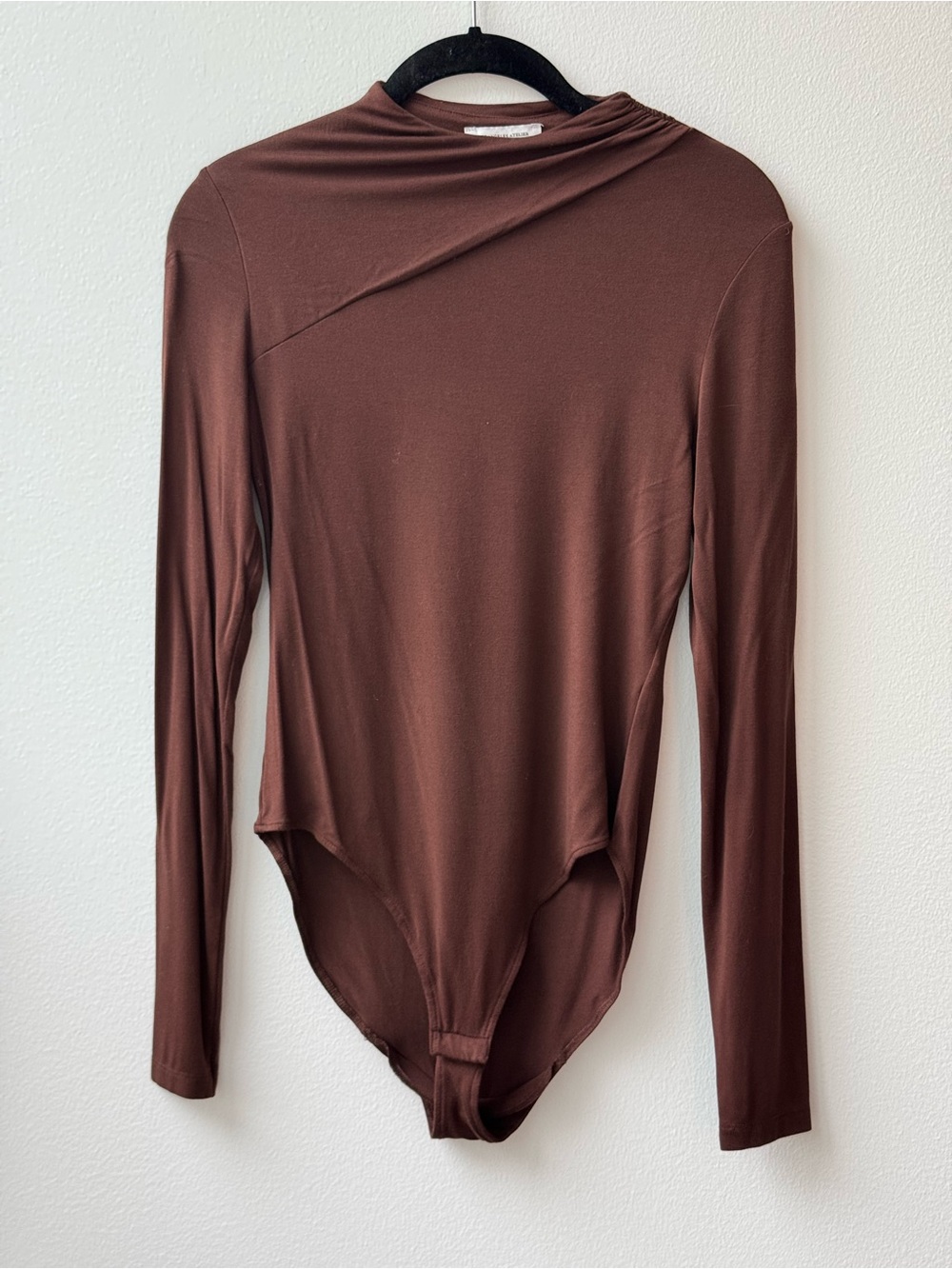& Other Stories Chocolate Brown Long Sleeve Bodysuit
